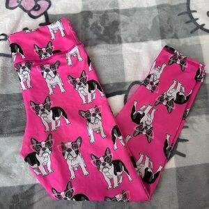 EVCR nwot Frenchie dog print leggings/yoga pants